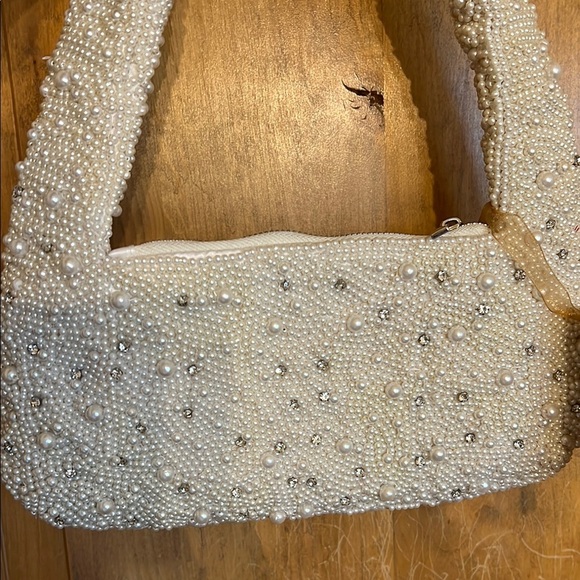 🤍🩵 💍 Pearl & Diamond Wedding Shoulder Bag 🥂🍾 - Picture 4 of 8